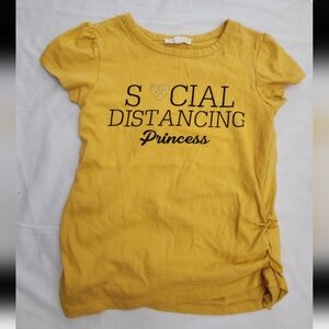 Love peace girls size 5 yellow social distance shirt #J008